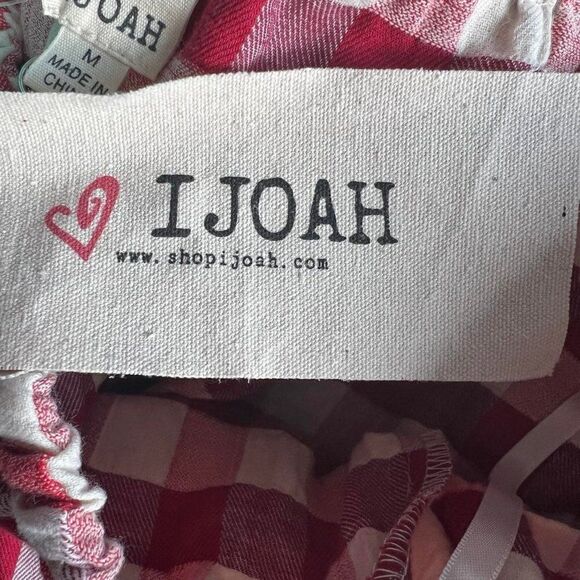 IJOAH Red & White Plaid Floral Off Shoulder Top Size M  NWT - Picture 6 of 9